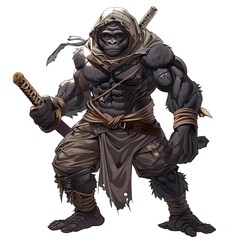 Wall Mural -  Anime Gorilla Warrior