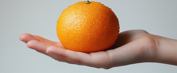 Wall Mural - Fresh Orange in Hand