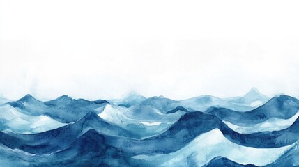 Naklejka na meble Watercolor artwork depicting azure ocean waves