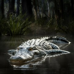 Wall Mural - close up of a crocodile