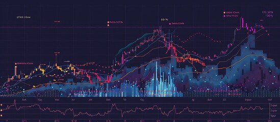 Design a scatter plot displaying a strong positive correlation between stock prices and trading volumes, with data points clustering upwards, indicating growing investor interest.