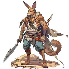 Wall Mural - Anime Kangaroo Warrior 