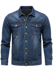 Sticker - Mens Classic Denim Jacket - Fashionable Casual Style - Versatile Street Wear with Rugged Button Up Closure - Ideal for Everyday Outfits,