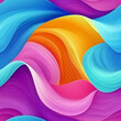 © BetterPhoto - A vibrant and colorful abstract wave pattern with smooth curves and gradients. The flowing lines in pastel tones create a soothing and dynamic visual experience, perfect for creative designs.