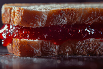 Wall Mural - A sandwich with jelly and a slice of bread