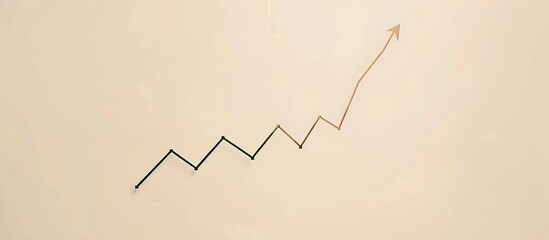 Simple upward line graph on a soft light ivory background, symbolizing gradual market progress, minimal style.