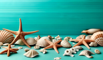 Poster - sea shells and starfish