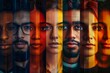 © neirfy - A vibrant and colorful collage showcasing a variety of diverse faces and unique cultures united in joyful expression
