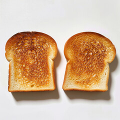 two toast on white background