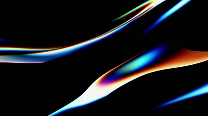 Wall Mural - abstract animation, iridescent background design, 4k looping video, 3d render