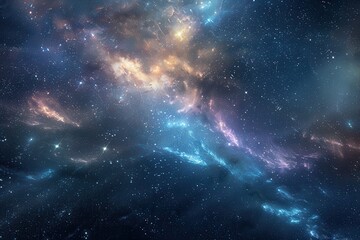 Wall Mural - Glowing Nebula and Stars in the Cosmos