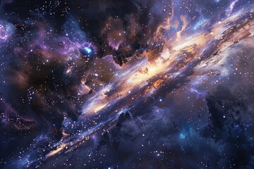 Wall Mural - Colorful and detailed image of a nebula in deep space with glowing gas and stars