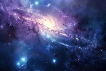 glowing purple galaxy with stars and nebulae