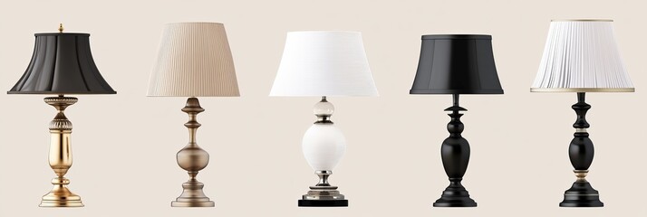 The set includes realistic 3D icons. The lamps are lit by white light.