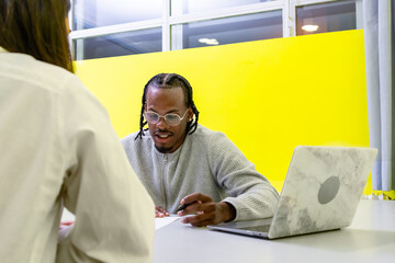 Young professional conducting a job interview