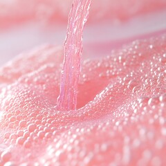 Poster - Pink Liquid Pouring into Foamy Surface