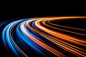 Canvas Print - Abstract dynamic light trails. Futuristic, technology, neon lights, virtual reality.