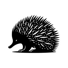 Wall Mural - Echidna silhouette, vector black color silhouette