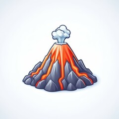 Wall Mural - Volcano 3d Cartoon icon. Cartoon illustration of volcano 3d icon for game design or web design.