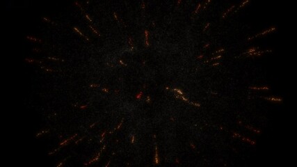 Wall Mural - the screensaver is in the form of two symmetrical moving plumes of fire and a fireworks explosion. a