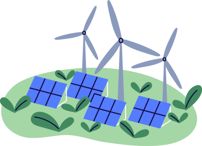 Eco sustainable renewable energy, green electric power station with alternative electricity.,Sustainability concept.,Wind mills, solar panels.,Flat vector illustration isolated on white background
