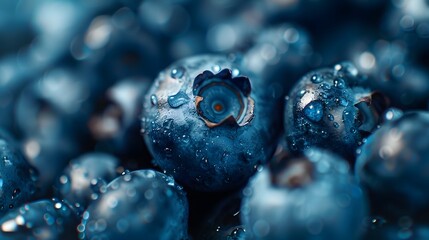 Canvas Print - Background of the fresh blueberries. 