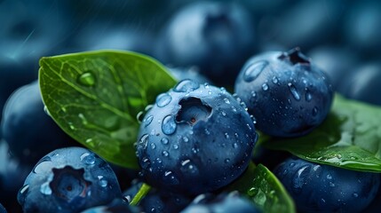 Canvas Print - Background of the fresh blueberries. 