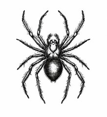 Wall Mural - A hand drawn illustration of an isolated spider that can be engraved