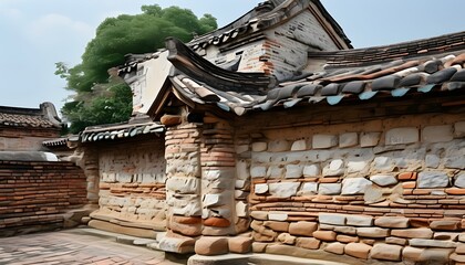 The masonry exterior walls and elegant roofs of the ancient building show the charm of history.