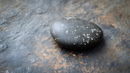 Wall Mural - An overhead shot of a single hot stone used in spa treatments  AI generated illustration