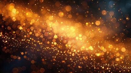 Wall Mural - Radiant Yellow Bokeh Particles: Abstract Glowing Background