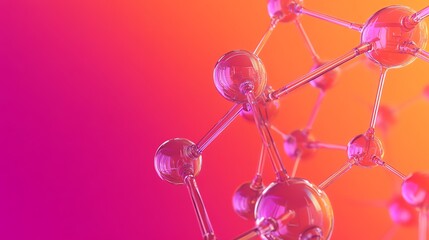 Wall Mural - abstract molecular structure with a colorful background.