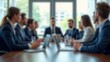 © Nattapol - Business Team Meeting in Office Boardroom blurred style background