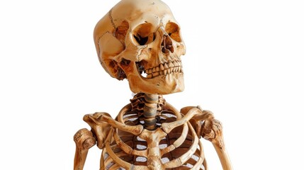 Wall Mural - A Halloween skeleton isolated on white background