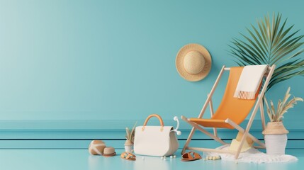 Wall Mural - Summer Beach Chair Relaxation