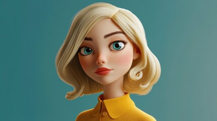 Sticker - Sideways Glance from a 3D Cartoon Woman