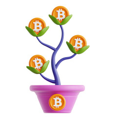 Crypto Investment 3D Icon Illustration