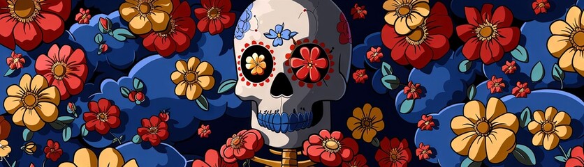 Wall Mural - Dia de los Muertos calavera