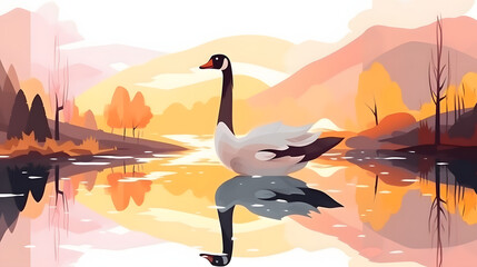 Goose in nature Illustration Vector