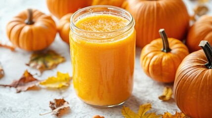 Wall Mural - Fresh pumpkin juice in a jar 