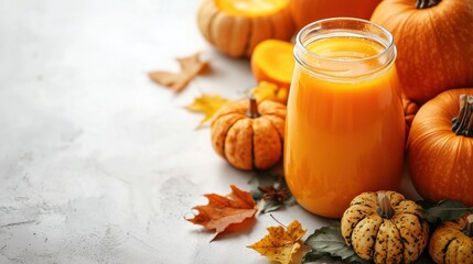 Wall Mural - Fresh pumpkin juice in a jar 