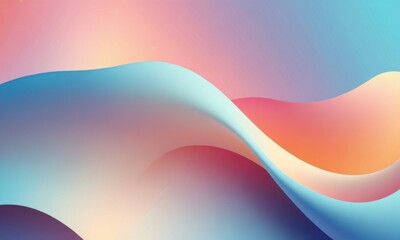 Wall Mural - an abstract background with smooth, flowing shapes that transition through a gradient of pastel colors including pink, blue, orange, and cream.