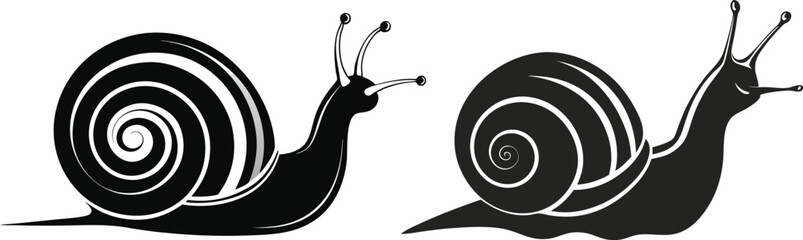 Wall Mural - snail vector silhouette 