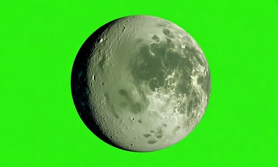 Wall Mural - full moon against green screen background with ai generated.