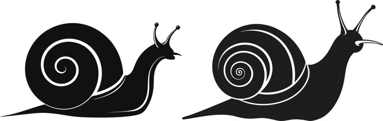 Wall Mural - snail vector silhouette 