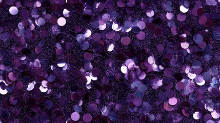 shimmering plum sequin texture with scattered purple and silver accents