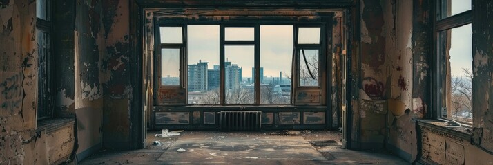 Canvas Print - Frames within a vacant tower