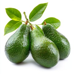 Close up of avocado on an isolated white background