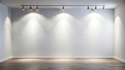 Wall Mural - A blank white wall background with soft lighting, interior, home decor, minimalism, clean, space, backdrop, room