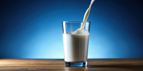 Milk pouring into a clear glass , dairy, liquid, drink,pouring, flow, fresh, white, refreshment, glassware, healthy